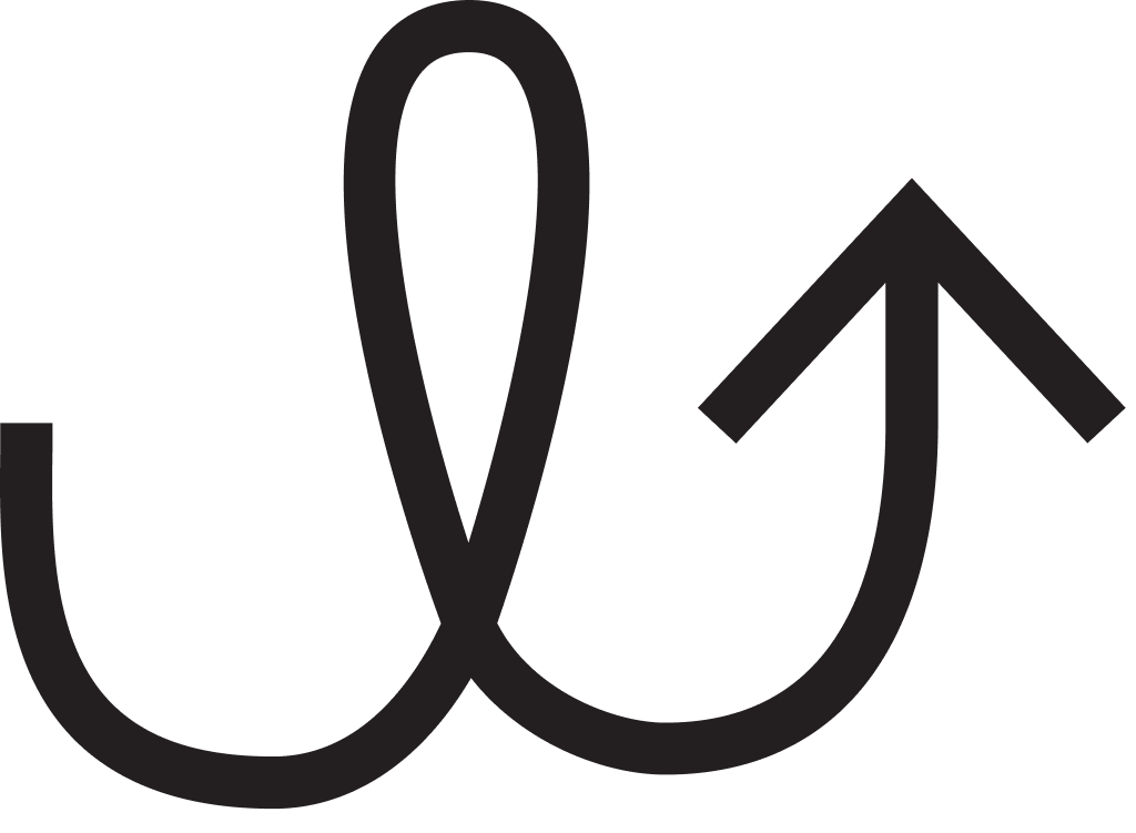 Geschwungener Pfeil in schwarz