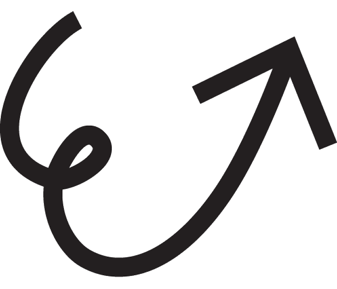 Geschwungener Pfeil in schwarz