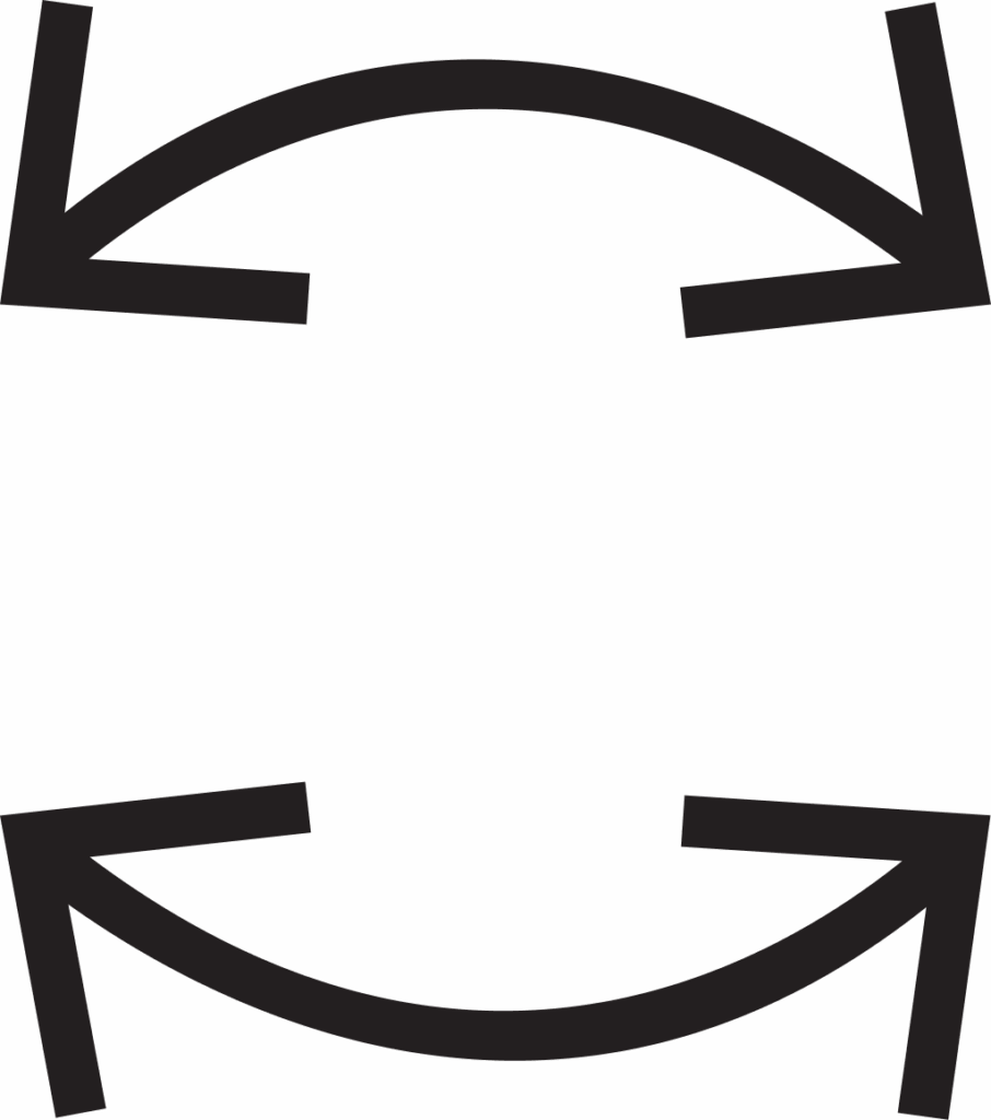 Geschwungener Pfeil in schwarz