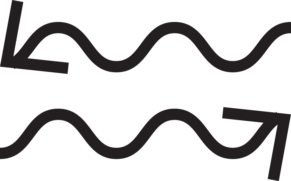 Geschwungener Pfeil in schwarz